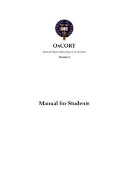 OxCORT Manual for Students