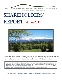 2014-2015 Shareholders Report - Woodland Park School District Re-2