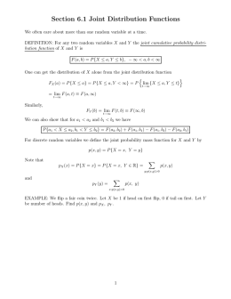 Section 6.1 Joint Distribution Functions