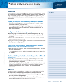 Writing a Style analysis essay