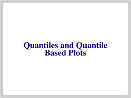 Quantiles and Quantile Based Plots