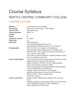Course Syllabus - Web Design by Olga
