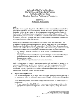 Protected Populations - UCSD Human Research Protections Program