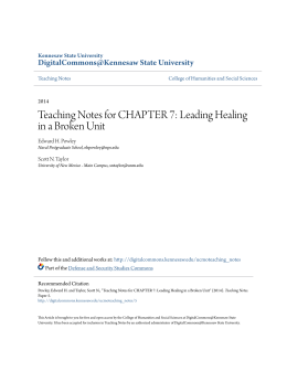 Teaching Notes for CHAPTER 7: Leading Healing in a Broken Unit