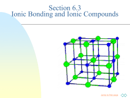 Ch 6.3 Ionic Bonding.