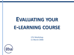 Evaluating Your E-Learning Course 239 kbytes