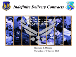 INDEFINITE-DELIVERY CONTRACTS