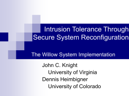 Tolerating Intrusions Through Secure System