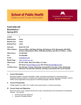 PubH 6450-320 Biostatistics I Spring 2015