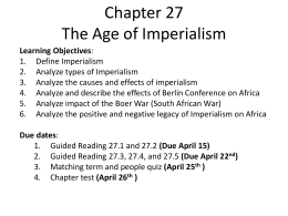 Chapter 27 The Age of Imperialism