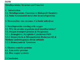 Metal Ions in Biological Systems - physics.muni.cz physics.muni.cz