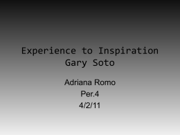 Experience to Inspiration Gary Soto