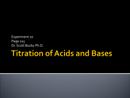 Titration of Acids and Bases