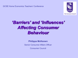 `Barriers` and - Consumer Council