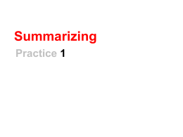 Summarizing Practice