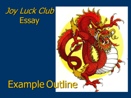 Joy Luck Club Essay Example Outline