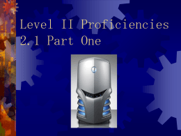 Level II Proficiencies