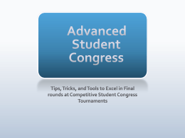 Advanced Student Congress