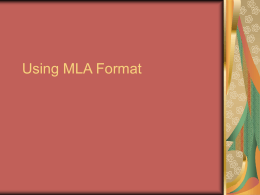 MLA Format Powerpoint Presentation
