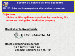 2-3 PPT Solve multi-step Equations