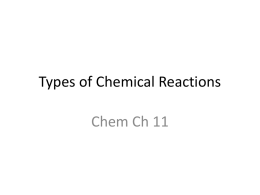 5 general types of chemical reactions