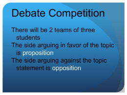 Debate Competition Format