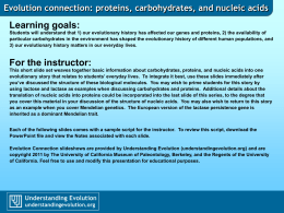 Evolution connection: proteins, carbohydrates, and nucleic acids