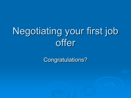 Negotiating your first job offer