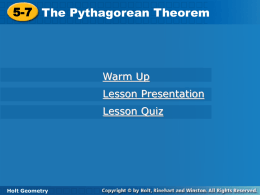 5-7 Pythagorean Theorem - Plainfield Public Schools