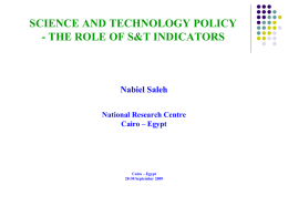 II. SCIENCE AND TECHNOLOGY POLICY (STP)