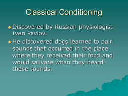 Classical Conditioning powerpoint File