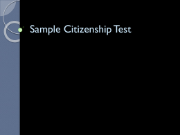 Sample Citizenship Test Answers