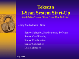 TekScan I-Scan "Start