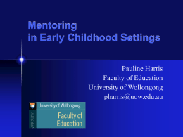 Mentoring Practices and Relationships in Early Childhood Settings