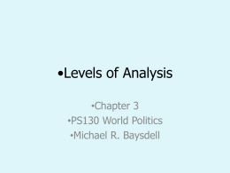 Chapter 3 Levels of Analysis