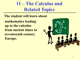 Chapter 11 (The Calculus and related topics).