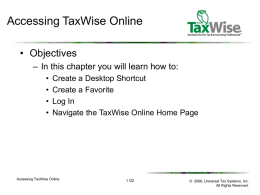 accessing taxwise online