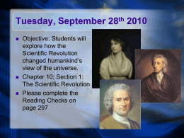 Chapter 10: The Scientific Revolution