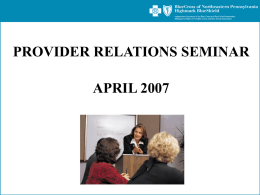 2007 Provider Seminar
