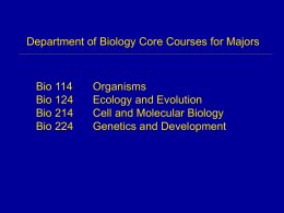 Bio 124 Ecology and Evolution