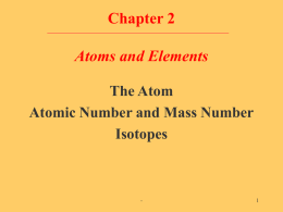Atomic number and mass number