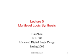 Lecture 5 Combinational Logic Implementation Using Multiplexers