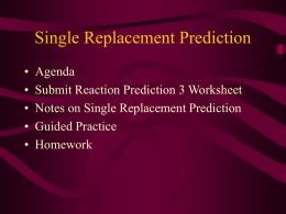 Single Replacement Prediction