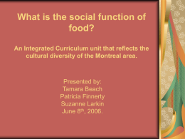 What is the social function of food?