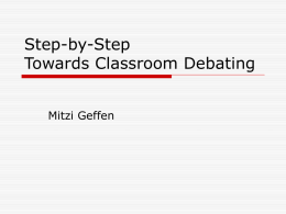 Step-by-Step Classroom Debating