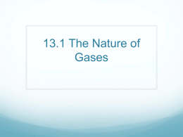 13.1 The Nature of Gases