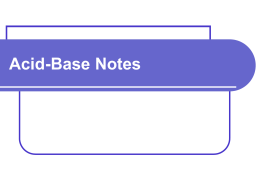 Acid-Base Notes