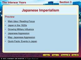 Japanese Aggression Section 3 The Interwar
