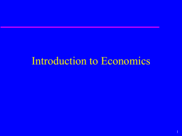 Lecture Series 5: Economics Defined