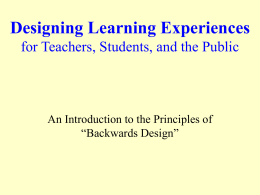 Designing Learning Experiences